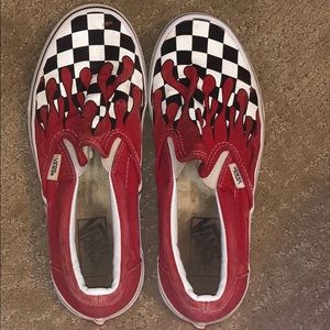 Fire checkered Vans